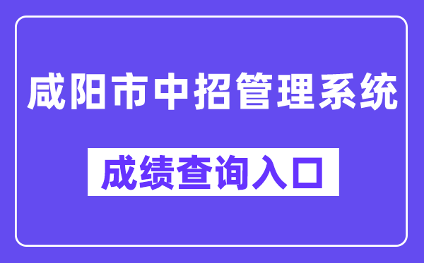 咸阳市中招办理体系网站成就查问进口（//61.185.20.125:9900/）