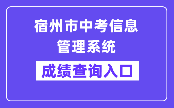 宿州市中考信息办理体系网站成就查问进口（//101.200.36.97:7001/）