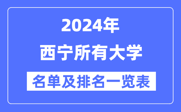 2024西宁一切大学名单及排名环境一览表（共4所）