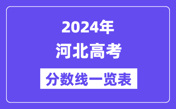 2024年河北高考分数线一览表(含一本,二本,专科分数线)