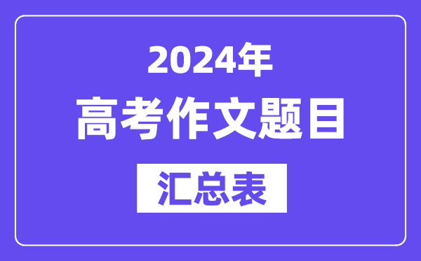 2024天下高考作文标题问题汇总表(7套卷完全版)