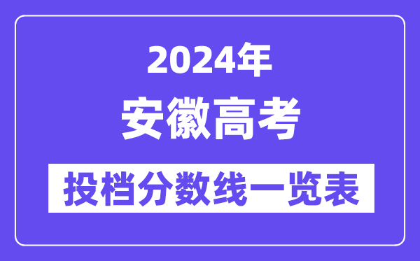 2024年安徽高考投档分数线一览表（本科、专科、物理、汗青）