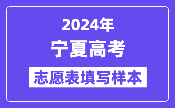 2024年宁夏高考自愿表填写样本(附填报时候和进口)