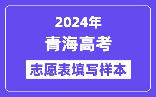 2024年青海高考自愿表填写样本（附填报时候和进口）