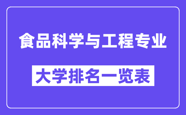 天下食物迷信与工程专业大学排名一览表（最新排行榜）