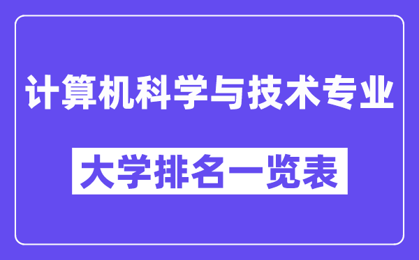 天下计较机迷信与手艺专业大学排名一览表(最新排行榜)