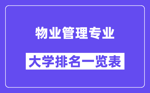 天下物业办理专业大学排名一览表（最新排行榜）