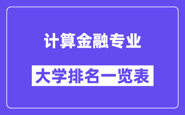 天下计较金融专业大学排名一览表（最新排行榜）