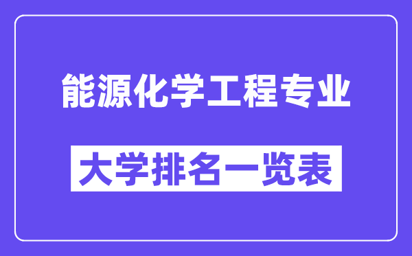 天下动力化学工程专业大学排名一览表（最新排行榜）