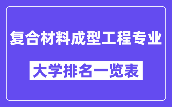 天下复合资料成型工程专业大学排名一览表(最新排行榜)