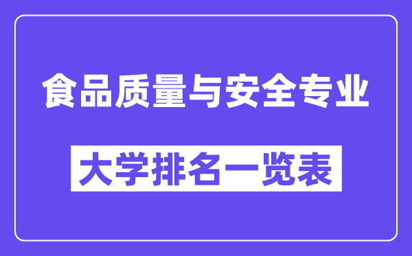 天下食物品德与宁静专业大学排名一览表（最新排行榜）
