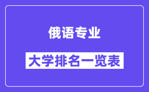 天下俄语专业大学排名一览表(最新排行榜)