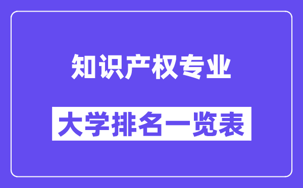 天下常识产权专业大学排名一览表(最新排行榜)