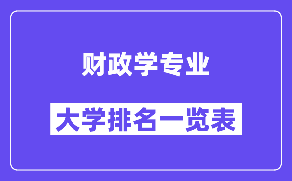 天下财务学专业大学排名一览表（最新排行榜）