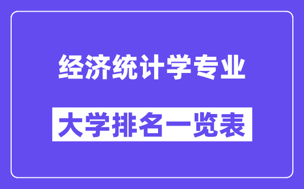 天下经济统计学专业大学排名一览表（最新排行榜）