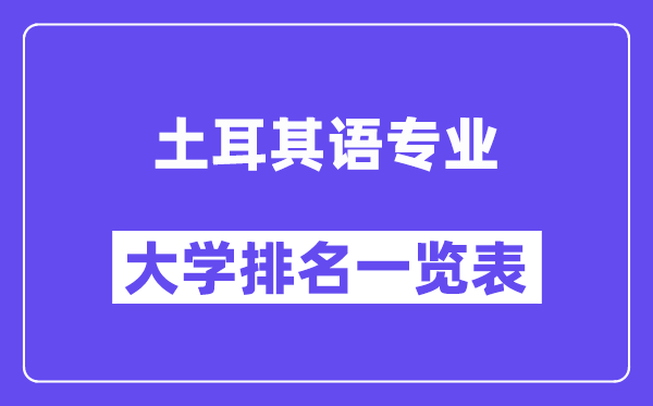 天下土耳其语专业大学排名一览表（最新排行榜）