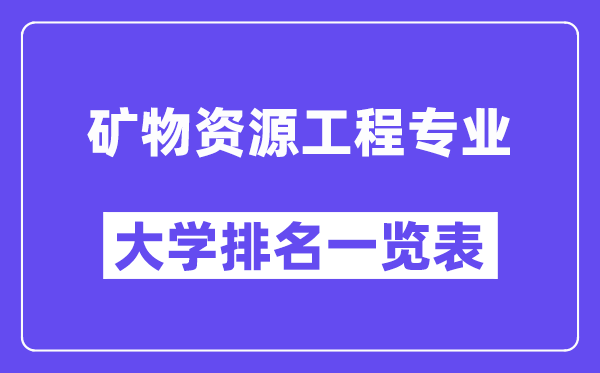 天下矿物资本工程专业大学排名一览表(最新排行榜)