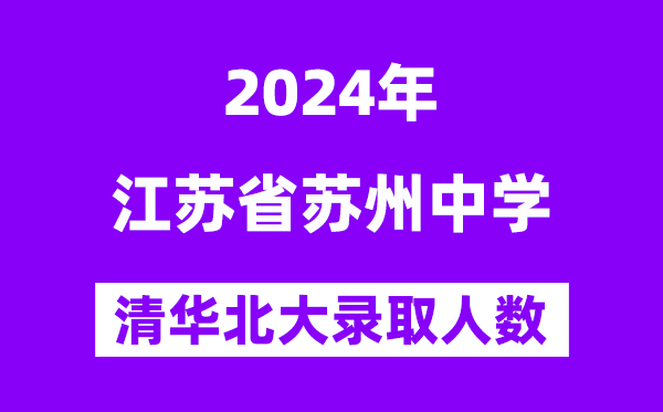2024年姑苏中学考入清华北大人数是几多？附积年分数线