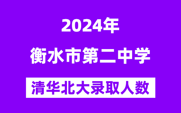 2024年衡水二中考入清华北大人数是几多？附积年分数线