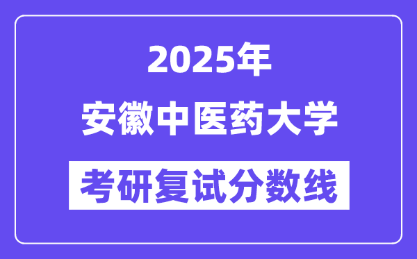 2025安徽西医药大学考研复试分数线一览表