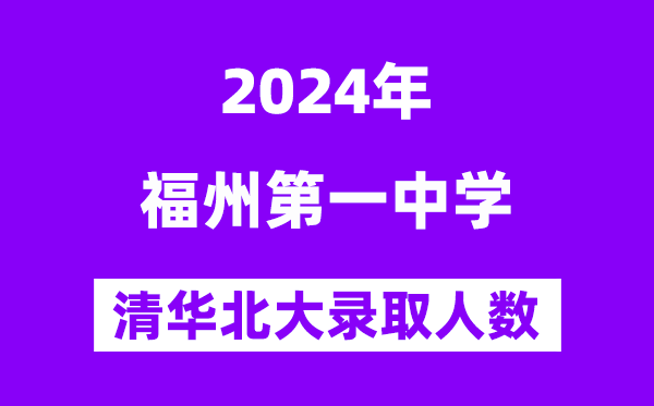 2024年福州一中考入清华北大人数是几多?附积年分数线
