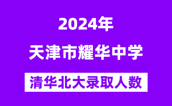 2024年天津市耀华中学考入清华北大人数是几多?附积年分数线