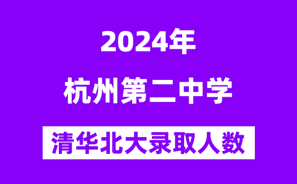 2024年杭州二中考入清华北大人数是几多?附积年分数线