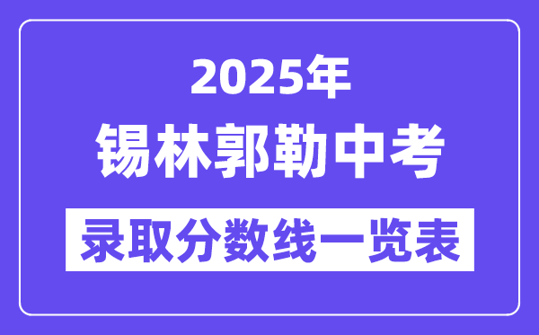 2025年锡林郭勒盟中考各高中登科分数线一览表