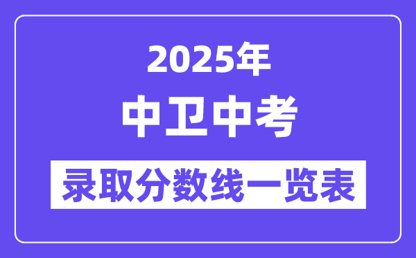 2025年中卫中考各高中登科分数线一览表