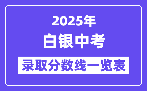 2025年白银中考各高中登科分数线一览表