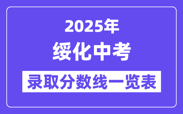 2025年绥化中考各高中登科分数线一览表