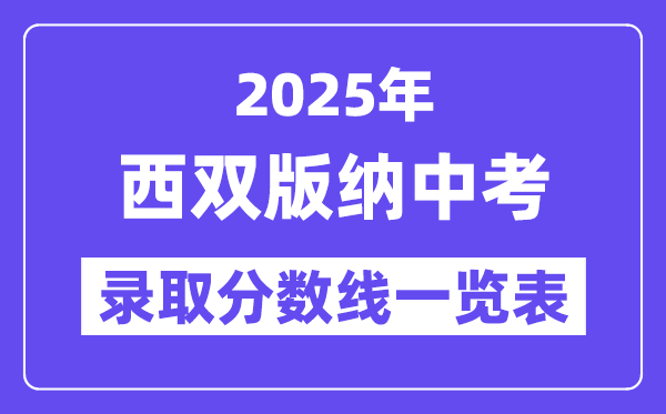 2025年西双版纳中考各高中登科分数线一览表