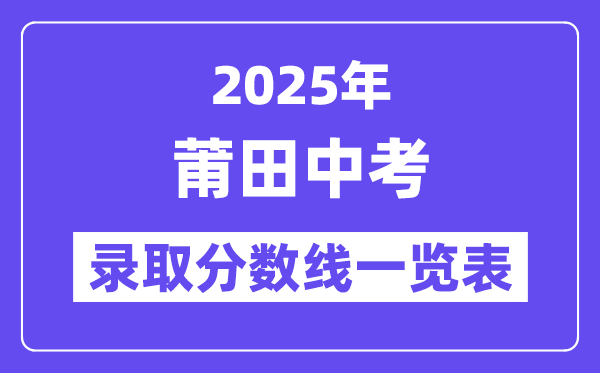 2025年莆田中考各高中登科分数线一览表