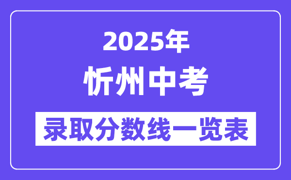 2025年忻州中考各高中登科分数线一览表