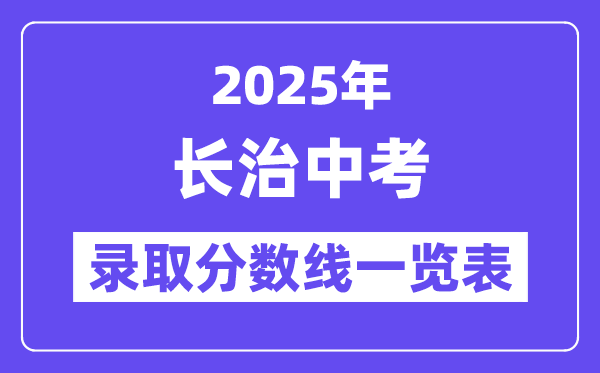 2025年长治中考各高中登科分数线一览表