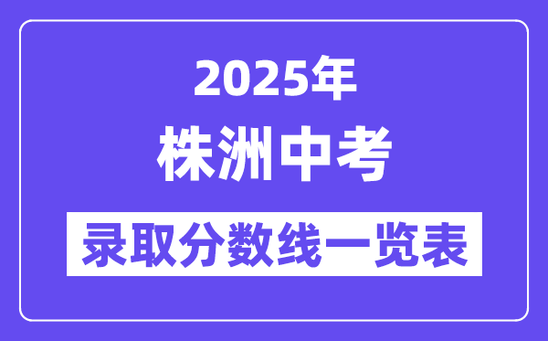 2025年株洲中考各高中登科分数线一览表