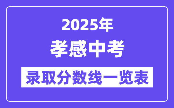 2025年孝感中考各高中登科分数线一览表