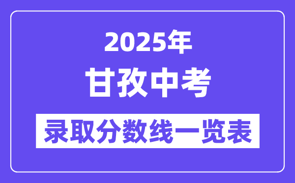 2025年甘孜中考各高中登科分数线一览表