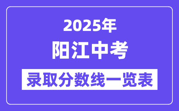 2025年阳江中考各高中登科分数线一览表