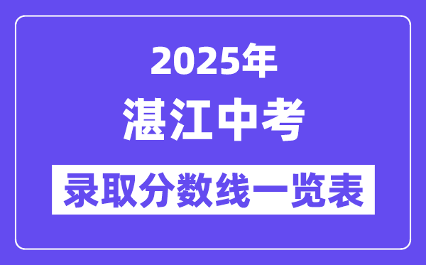 2025年湛江中考各高中登科分数线一览表