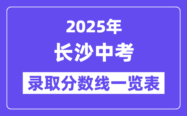 2025年长沙中考各高中登科分数线一览表