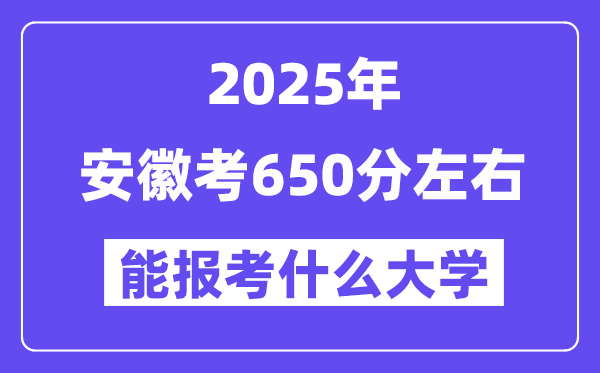 2025年安徽考650分摆布能报考上甚么大学?附位次排名对比表