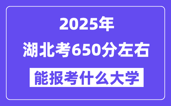 2025年湖北考650分摆布能报考上甚么大学?附位次排名对比表