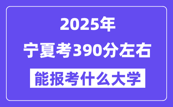 2025年宁夏考390分摆布能报考上甚么大学?附位次排名对比表