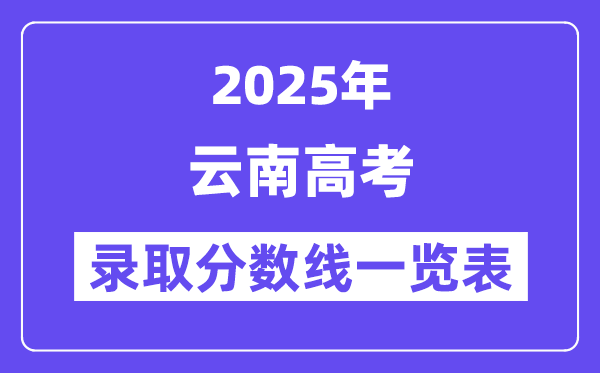 2025云南高考各批次登科分数线一览表（含一本,二本,专科）