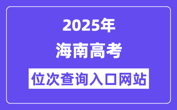 2025年海南高考位次查问进口网站(ea.hainan.gov.cn)