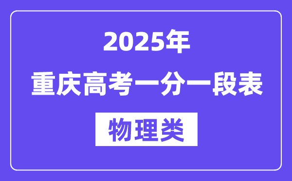 2025重庆高考一分一段表（物理类）位次排名查问