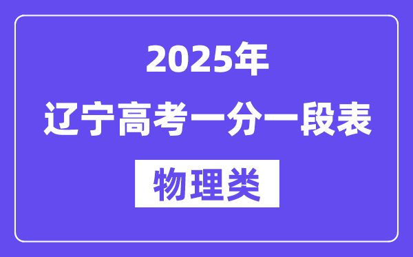2025辽宁高考一分一段表（物理类）位次排名查问