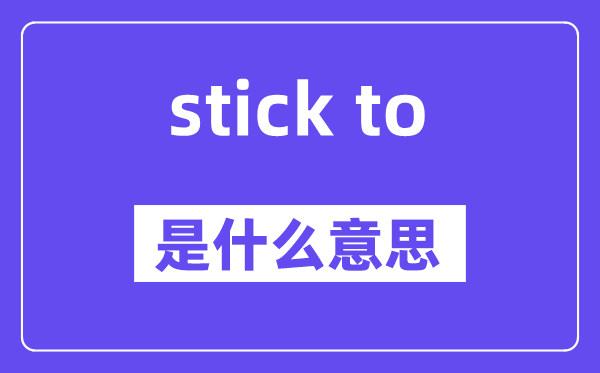 stick to 和stick with的区分,中文翻译是甚么