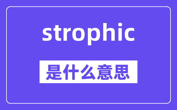 strophic是甚么意义,strophic怎样读,中文翻译是甚么